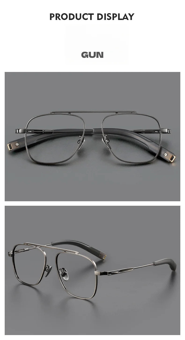 Titanium Double Beam Men's Glasses Frame Fashion Light Luxury Women's Glasses Frame Retro Optical Prescription Glasses Fram 105