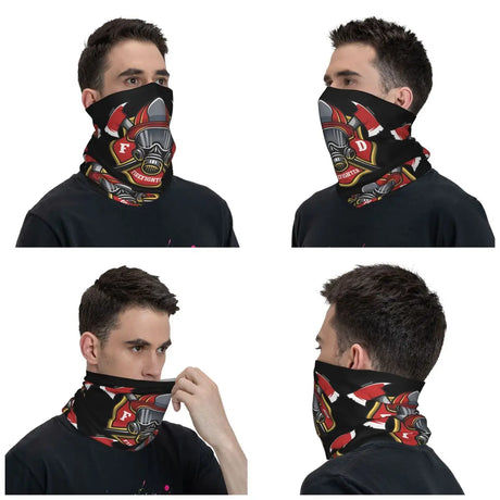 Fire Rescue Firefighter Winter Headband Neck Warmer Men Women Ski Cycling Tube Scarf Face Bandana Gaiter