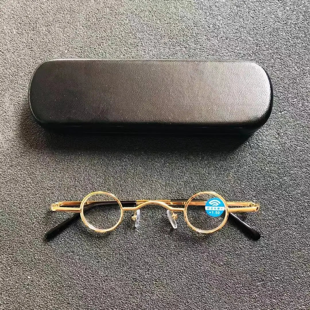 cubojue small round reading glasses +100 +150 +200 +250 +300 glass lens narrow nerd spectacles eyeglasses frames