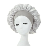 1PC Satin Sleeping Hat Night Sleep Hair Care Bonnet Nightcap Extra Satin Silky Shower Caps Sleep Cap with Premium Elastic Band