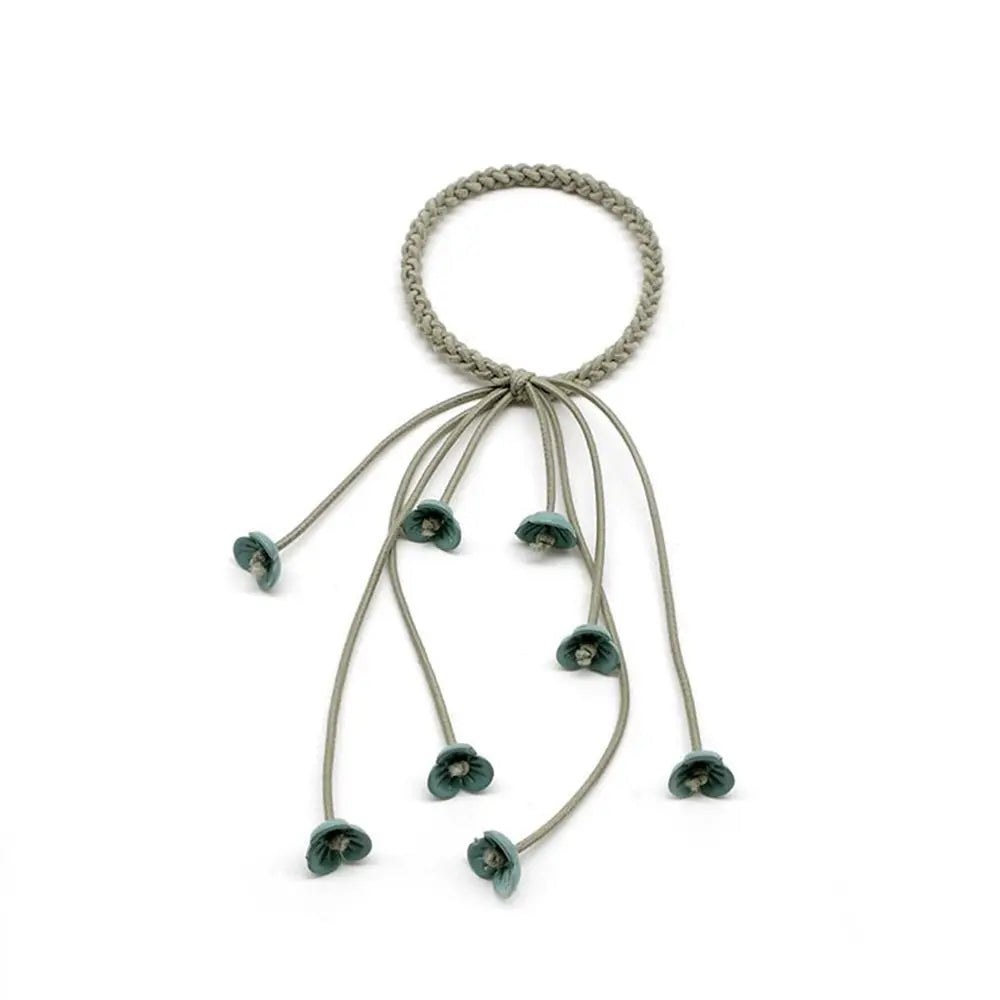 Handmade Cute Fashion Elastic Flower Ribbon Hair Ropes Rubber Band Hair Accessories Hair Ties