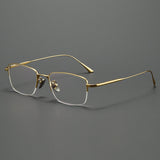 Lzabella New Men's Half Frame Glasses Business Casual Pure Titanium Frame Fashionable And Trendy Prescription Glasses 1906