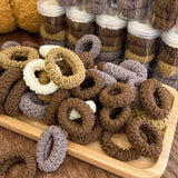 High Elastic Hair Rope Towel Pleated Scrunchie Thicken High Ponytail Holders Rubber Band Elastic Women Hair Ring Hair Accessory
