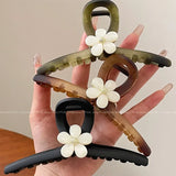 Fashion Flower Clamping Clip for Women Large Premium Sense Clip for Headwear Hairpin Temperament Back Spoon Pan Hair Shark Clip