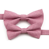 High Quality Mens Solid Color Bowtie Set For Men Children Wedding Party Dinner Accessory Pink Orange Father-son Bow Tie Gift