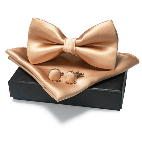 EASTEPIC Men's Bow Tie Sets Including Cufflinks and Handkerchieves Bow Ties with Adjustable Straps for Formal Occasions