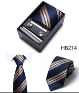 Tie For Men Brand New Style Wedding Gift Tie Pocket Squares Set Necktie Box Men Black Suit Accessories