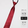 8CM Classic Black Neck Tie Imitation Silk Solid Lazy-tie For Men Business Blue Red Zipper Tie 5CM Narrow Dress Shirt Cravat Gift