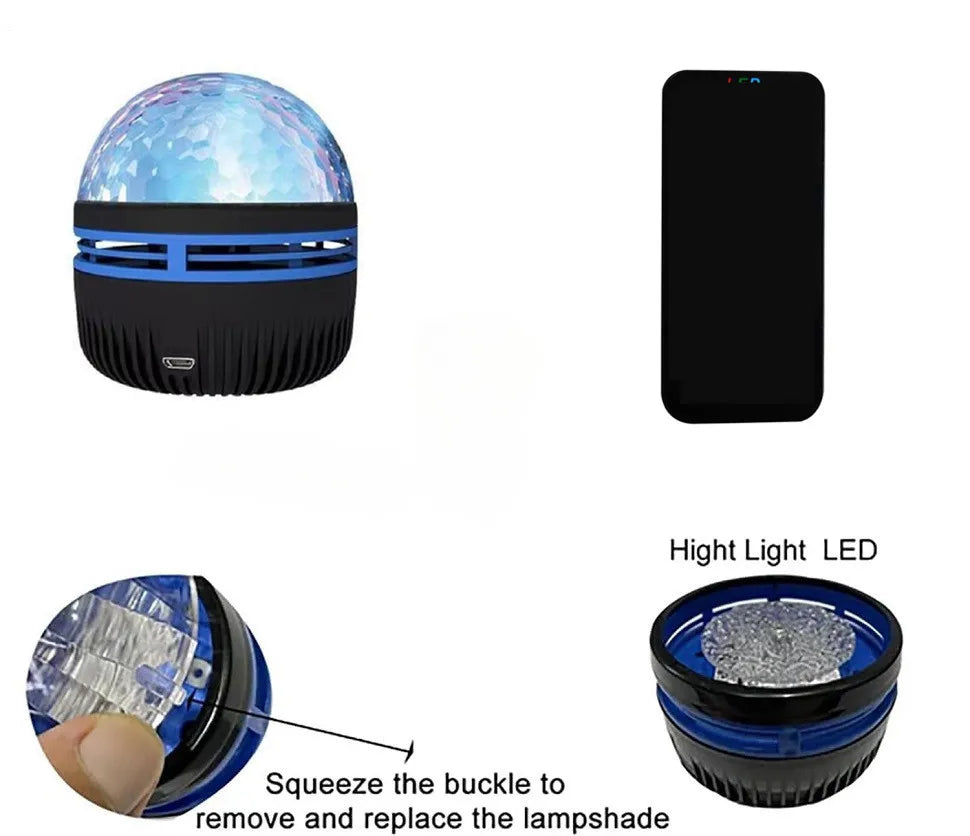 LED Night Light Water Pattern Projection Effect Lamp Children's Bedroom Decoration Projection Lamp Birthday Party Decoration