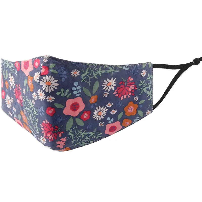 Breathable Flower Face Mask Fabric Mascarilla Outdoor Facemask Washable Reuse Face Mascarilla Reutilizable Mascara Wholesale