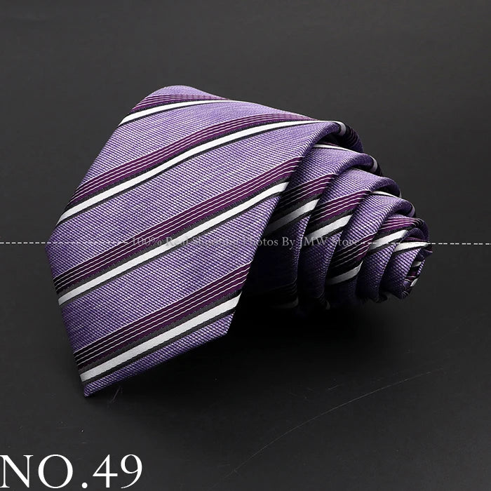 New Design Wedding Men Tie Purple Solid Striped Paisley Flower Neckties Men Business Dropshipping Groom Collar Accessories Gift