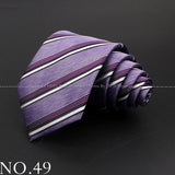 New Design Wedding Men Tie Purple Solid Striped Paisley Flower Neckties Men Business Dropshipping Groom Collar Accessories Gift