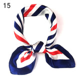 Small Stain Silk Scarf Women Summer Sunscreen Neck Scarves Solid Fashion Print Silk Scarf Striped Headband Handle Bag Ribbon