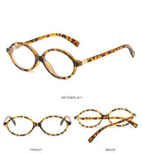 Elliptical Artistic Style Myopia Glasses Retro Small Frame Flat Lenses Ultra Light Finished Near Sight Eyewear Fashion Goggles