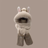 Winter new Firefox ears warm furry skiing scarf gloves one-piece hat children