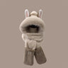 Winter new Firefox ears warm furry skiing scarf gloves one-piece hat children