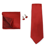 Corbata de marca de moda hecha a mano, sólida, con pañuelo y gemelos, para hombre, corbata, traje, camisa, accesorios de boda, regalos para hombre.