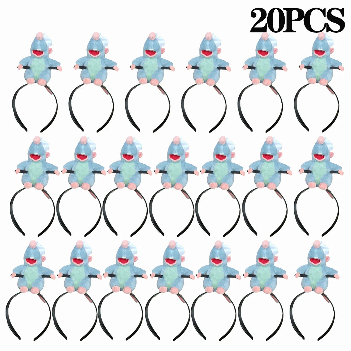 5PCS Headband Cartoon Mouse Hairband New Cartoon Plush Doll Headband French Wide-brim Hairpin Photo Headwear Creative Girl Gift