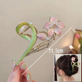 New Sweet Flower Durian Hair Claw Clip Ponytail Grab Hair Clips Shark Clip Woman Hairpins For Girl Hair Accessories Headdress