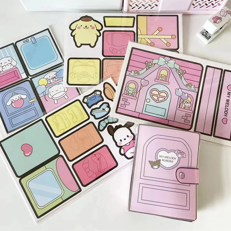Sanrio Quiet Book Kuromi Cinnamoroll My Melody Handmade DIY Children's Toys Development Hands on Ability Girl's Birthday Gift