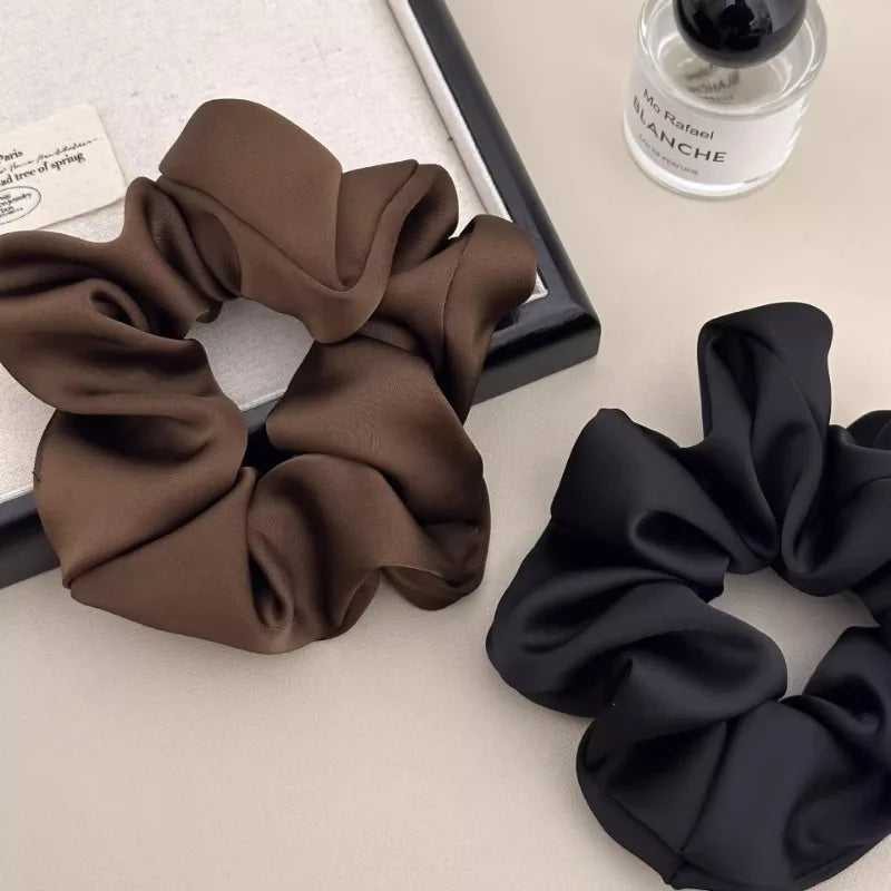 1pcs Women Silk Satin Scrunchies Korean Ladies Girls Korean Elastics Hair Band Ponytail Hold Hair Tie Satin Hair Accessories