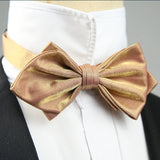 4 Styles Solid Color Black White Wine Bow Ties New Ribbon Gilded Butterfly Double Layered Wedding Party Bowknot Tuxedo Cravat
