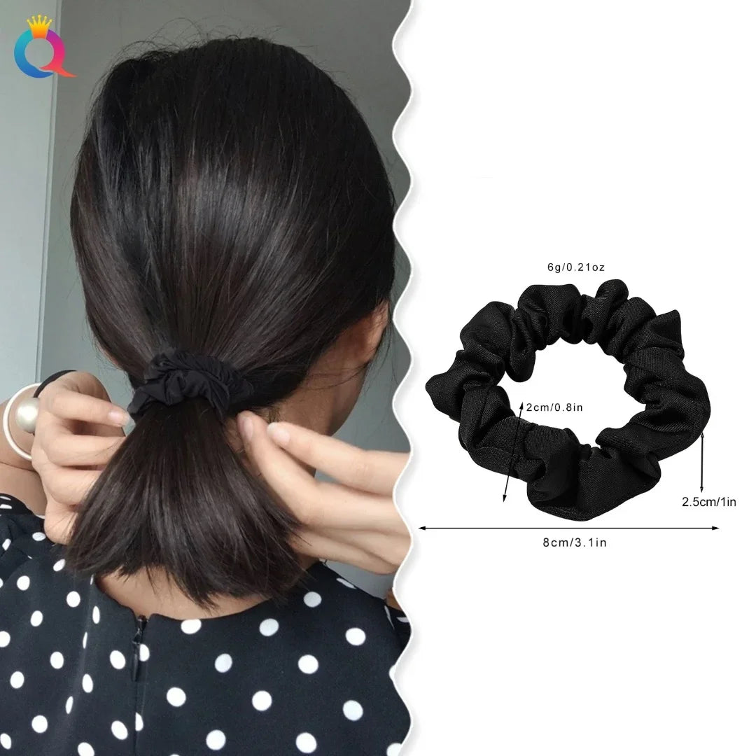 Black Elegant Hair Tie Women Simple Small Intestine Hair Bands High Elastic Comfortable Ponytail Hair Accessories Wholesale