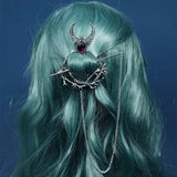New Exquisite Fashion Retro Viking Witch Cane Crescent Hair Clip Metal Hair Accessories Women'S Jewelry Accessories Wholesale