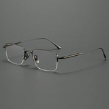 Lzabella New Men's Half Frame Glasses Business Casual Pure Titanium Frame Fashionable And Trendy Prescription Glasses 1906