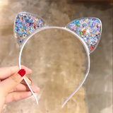 Girls Cute Shining Sequin Cat Ears Hairbands Sweet Ornament Headband Princess Gift Headwear Kids Fashion Hair Accessories