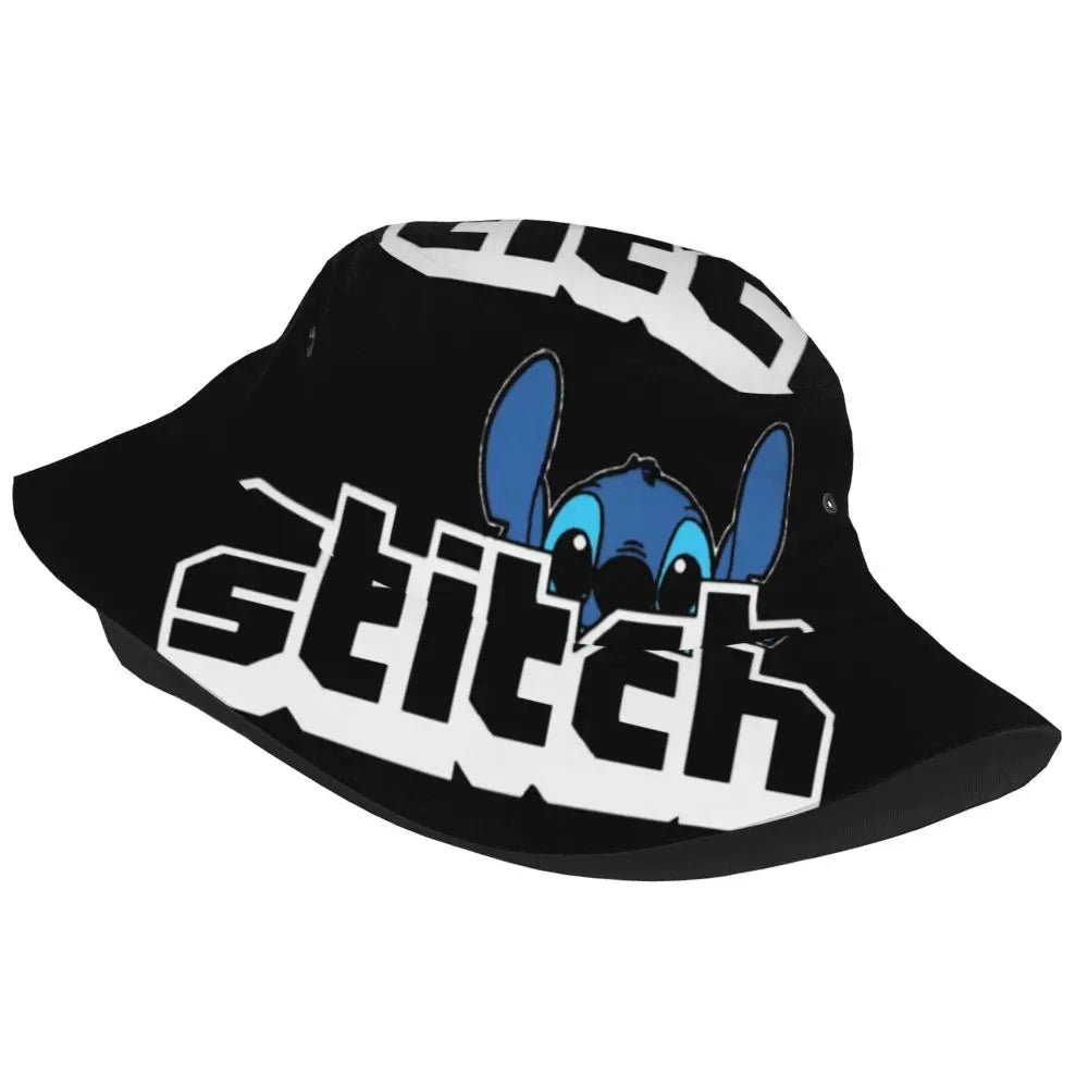 Unisex Kawaii Bucket Hats Funny Stitch Cartoon Accessories Bob Hat For Beach Headwear Lightweight