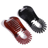 Women Comb Hair Riser Claw Flexible Headwear Black Brown Banana Barrettes Clip Hair Holding Tool Fashion Elastics Hair Comb