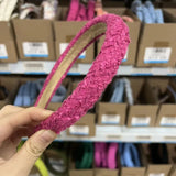 Woven Plaid Fabric Colorful Tweed Hairband High Quality Headband Spring Summer 2023 Accessories Casual Fashion Headwear