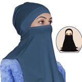 Abaya For Muslim Modal Cotton Face Mask Solid Colour Comfort Women's Pullover Hat Split Cover Hood Turban Scarf Shawl  Abaya