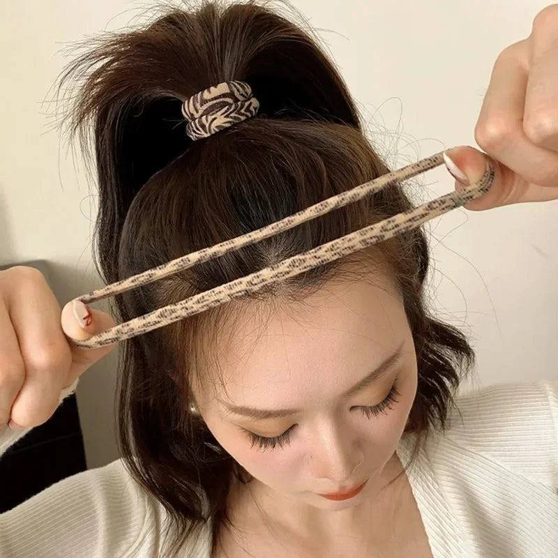 5pcs Leopard Print High Elastic Hair Ties Scrunchie Ties High Elasticity Ponytail Holder Women Girls Hair Rings Rope Accessories