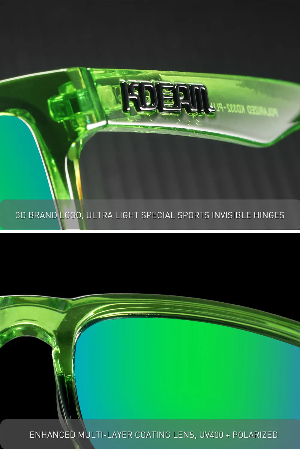 KDEAM Oversized Sunglasses Polarized Photochromic Lenses Night Vision Goggles Designed For Both Men And Women Large Glasses