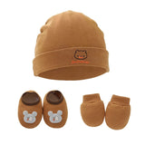 1 Set Baby Anti Scratching Gloves Hat Foot Cover Set Soft Cotton Newborn No Scratch Mittens Socks Beanies Cap Nightcap