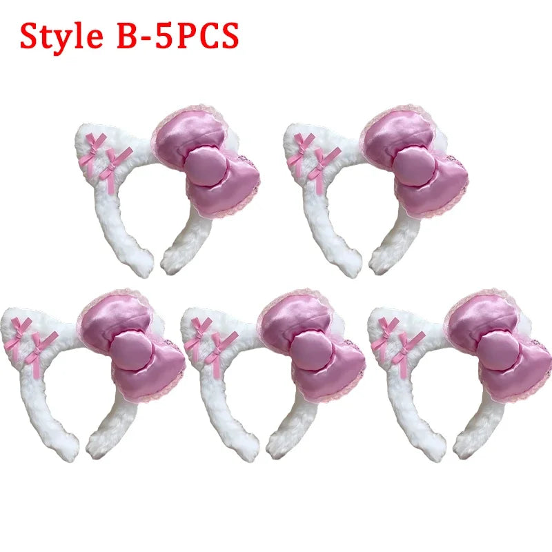 Kawaii Anime Cartoon Fashion Cat Hairband Bow Plush Hair Accessories Decorate Creative Personality Fashion Birthday Gift