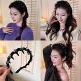 Toothed Non-slip Headbands Women Black Red Hair Hoops Bezel Headwear Ladies Korean Fashion Hair Accessories Hair Bands