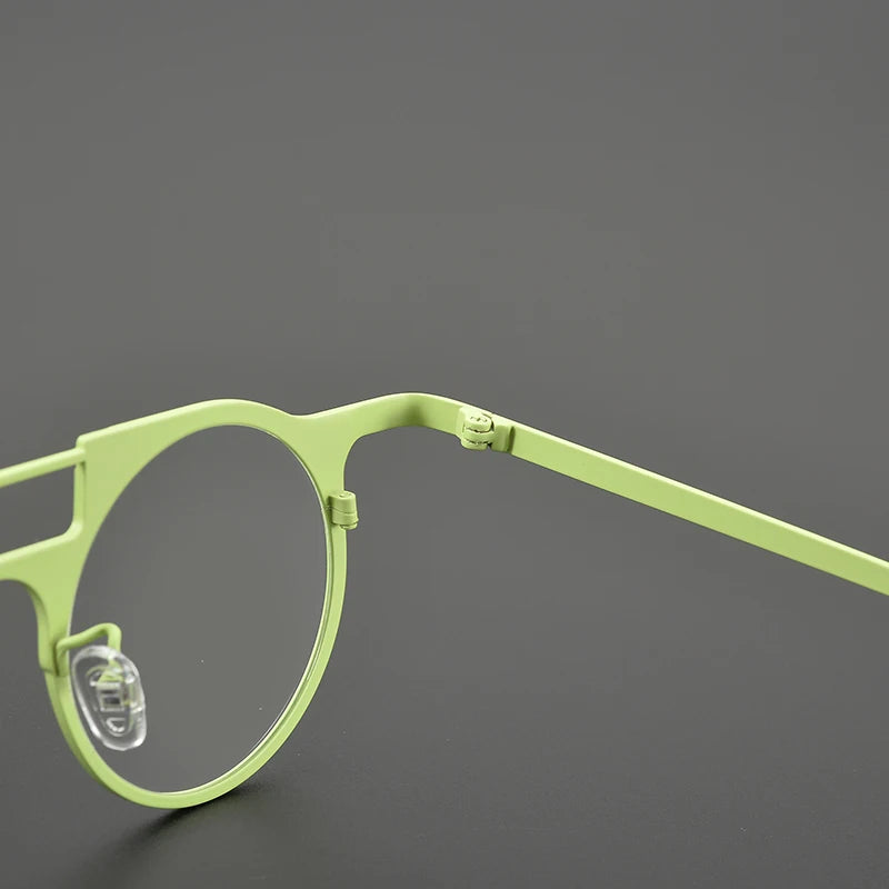 High-quality niche multi-color glasses frame literary fashion retro round ultra-light pure titanium hip hop trend optical glasse