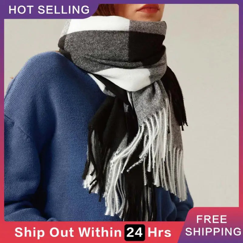 Autumn And Winter Scarf Winter Comfortable Fashion Wool Scarf Contrast Scarf Cashmere Scarf Best Selling Shawl Warm Elegant Soft