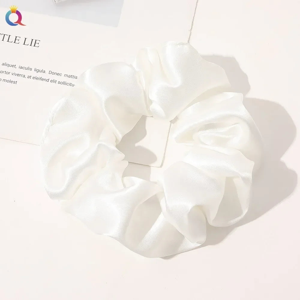 Silk Hair Scrunchies Elastic Hair Bands Not Hurt Hair Women Elegant Headwear Hair Ties Ponytail Holder Hair Rope Rubber Bands