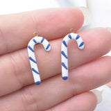 20pcs Copper Both Side Enamelled Christmas Crutches Charms Colorful Candy Cane Pendant DIY Earring Necklace Bracelet Accessories