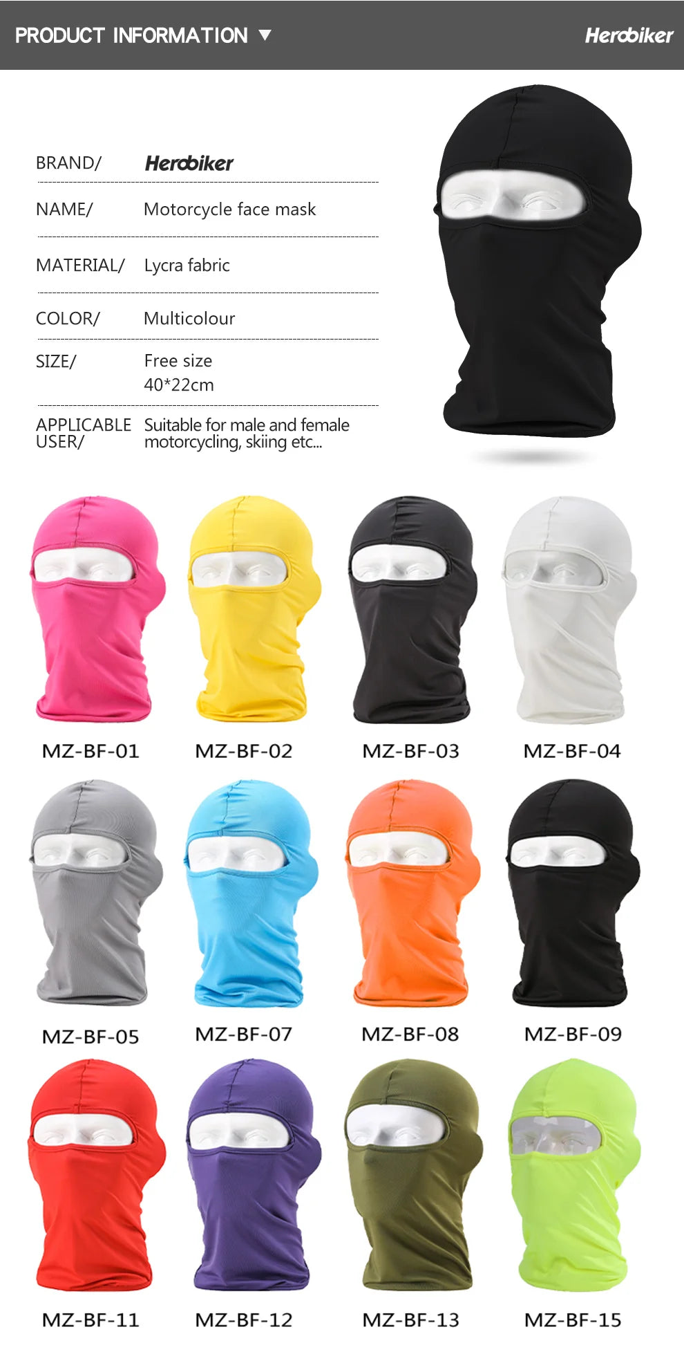 Balaclava Motorcycle Face Mask Moto Helmet Bandana Hood Ski Neck Full Face Mask Windproof Dustproof Face Shield Men's Biker Mask