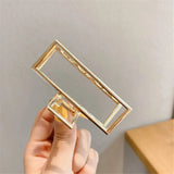 Metal Hair Claw Crab Clip for Women Girls Korean Non Slip Big Geometric Barrette Shark Clip Hairpin Head Pearl Hair Accessories