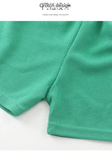 2Pcs Fashion Children Short Sleeve Shorts Sets Summer Kids Clothes Boy Girl Baby Cotton Tee Pant Outfits Soild Color Tracksuits