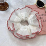 Women Lace Hair Scrunchies Girls Elastic Hair Bands Ponytail Holders Tie Hair Hoop Large Plaid Scrunchy Rubber Bands Headwear