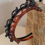 Fashion Women Girls Non-Slip Hair Bands With Clips Double Layer Headbands Hairstyle Bezel Hair Hoop Hair Accessories Headwear