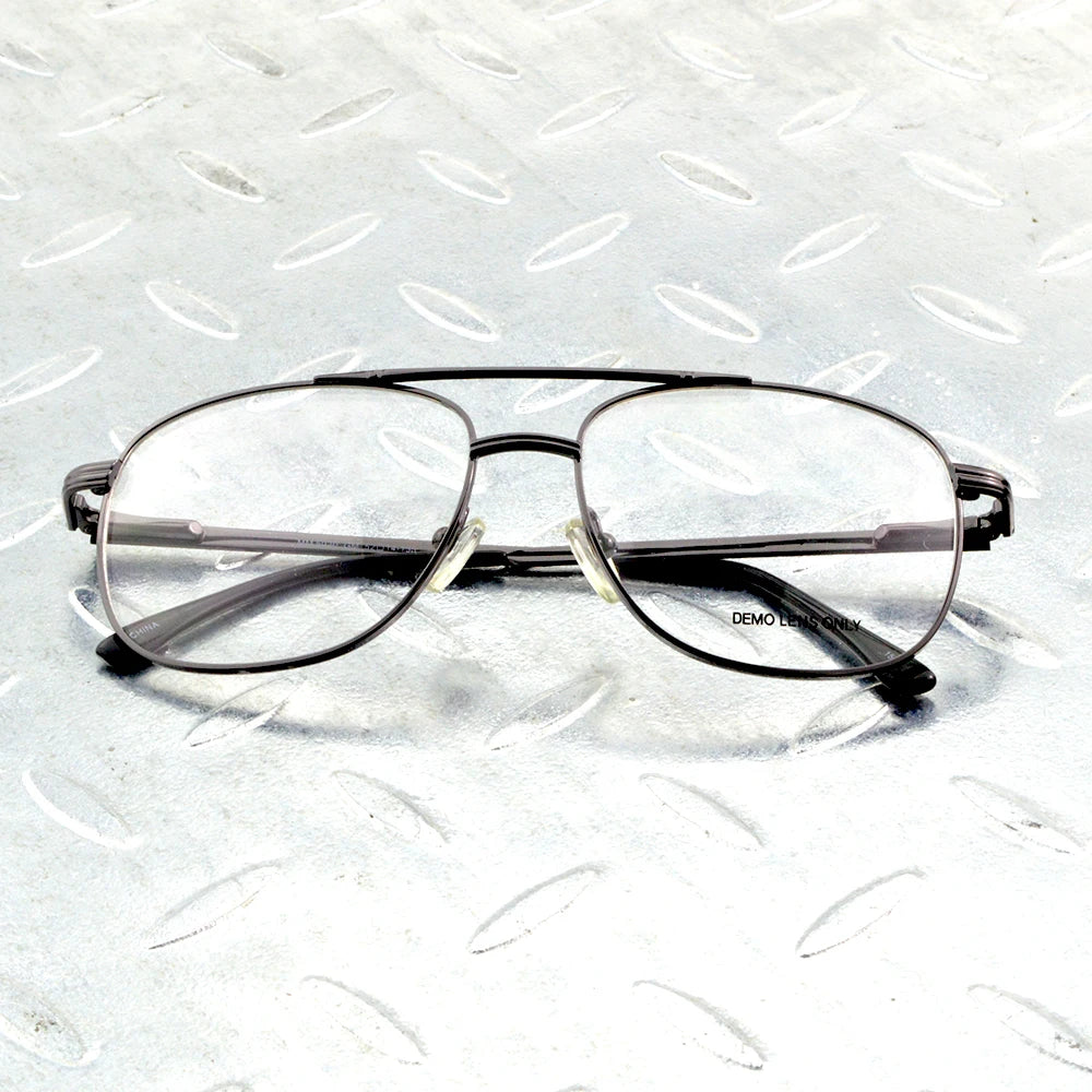 Titanium Alloy Double Bridge Grey Pilot Men Optical Glasses Frame Eyeglasses Eyeframe Eyewear