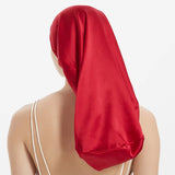 100% Mulberry Silk Sleep Cap for Long & Curly Hair Nightcap with Adjustable Hair Wrap for Woman